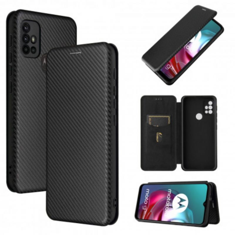 Cover Moto G10 / G30 Flip Cover Farvet Carbon Silikone
