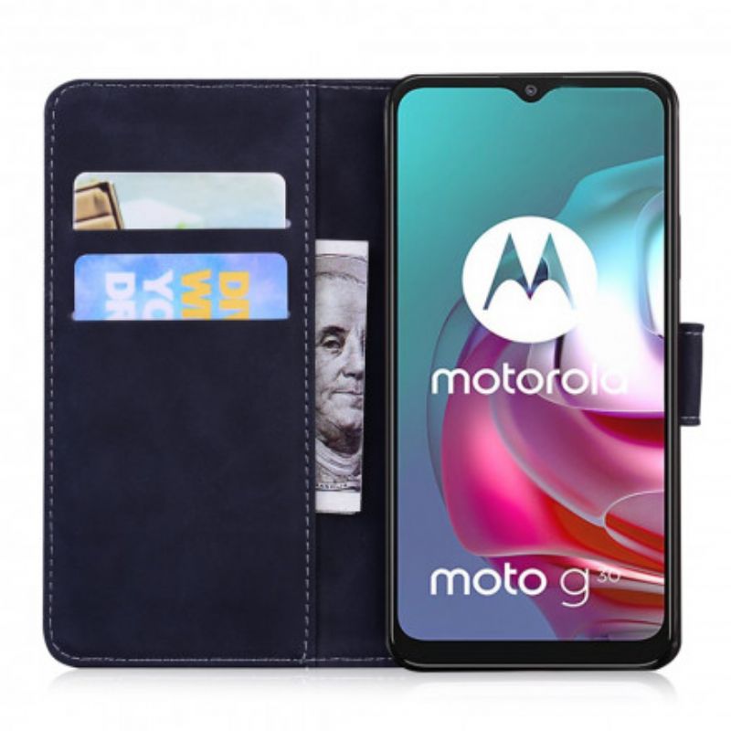 Flip Cover Moto G10 / G30 Vintage Couture Læderstil