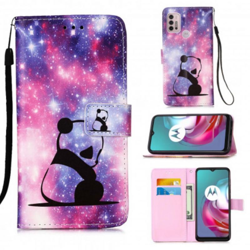 Læder Cover Moto G10 / G30 Panda Galaxy