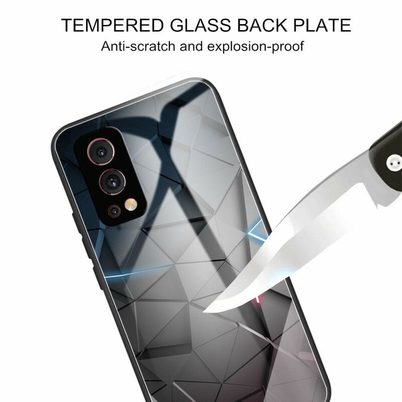 Cover OnePlus Nord 2 5G Geometri Hærdet Glas