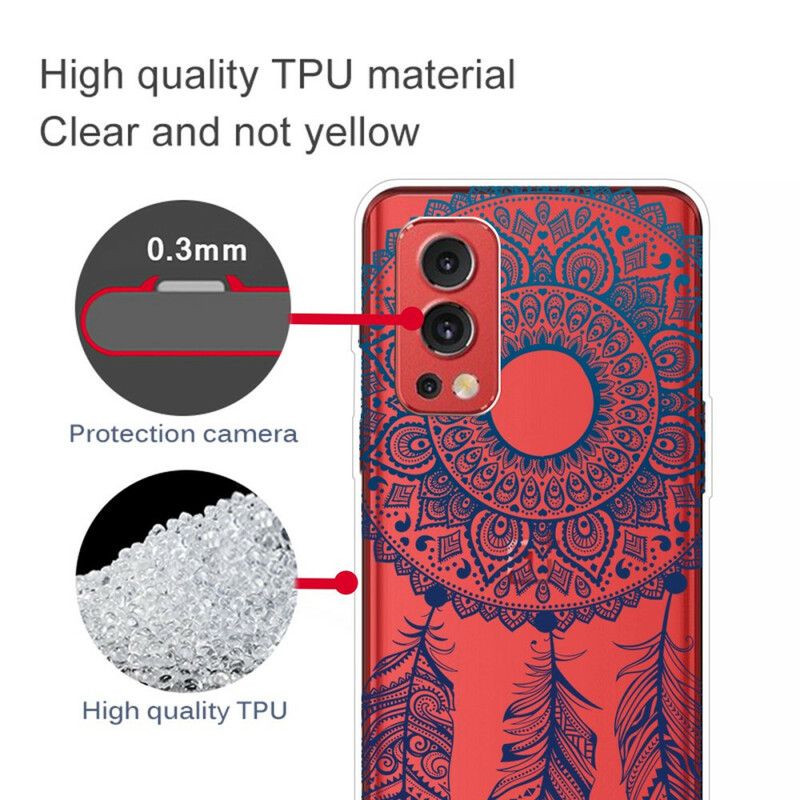 Cover OnePlus Nord 2 5G Transparente Drømmefanger Blå Fjer