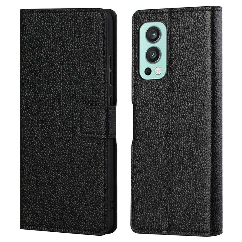Flip Cover OnePlus Nord 2 5G Litchi Grain Læder Effekt