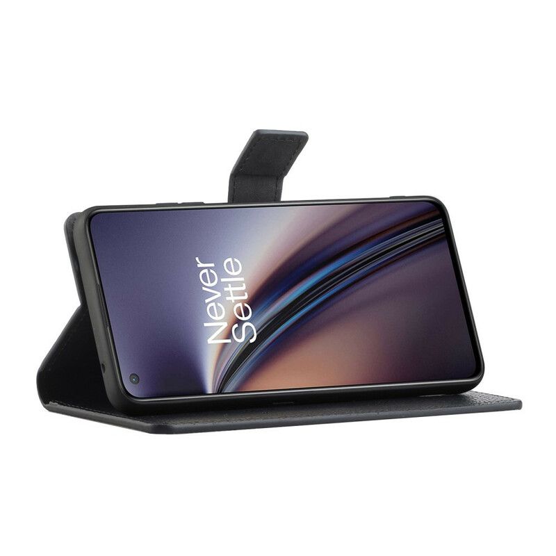 Flip Cover OnePlus Nord 2 5G Litchi Grain Læder Effekt