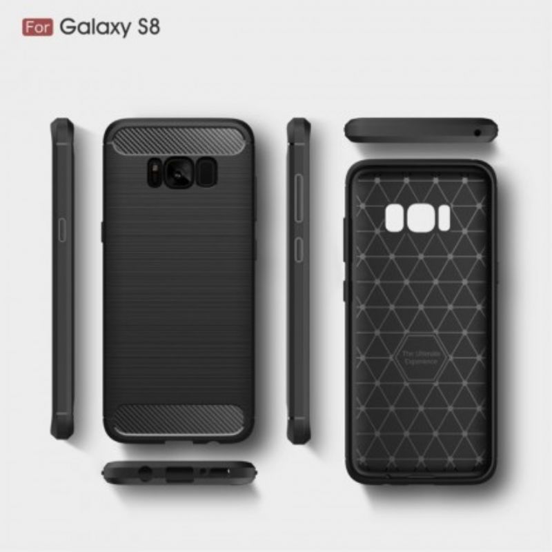 Mobilcover Samsung Galaxy S8 Børstet Kulfiber