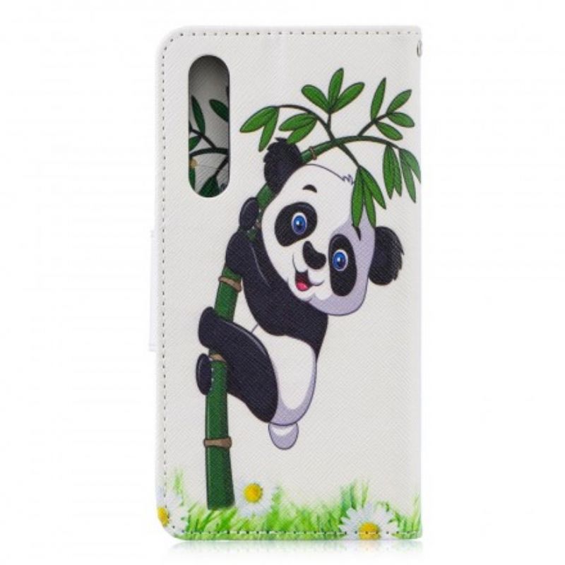 Flip Cover Huawei P30 Panda På Bambus