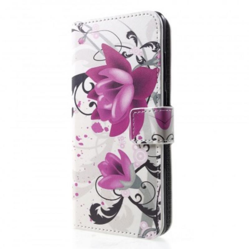 Flip Cover Huawei P30 Tropiske Blomster