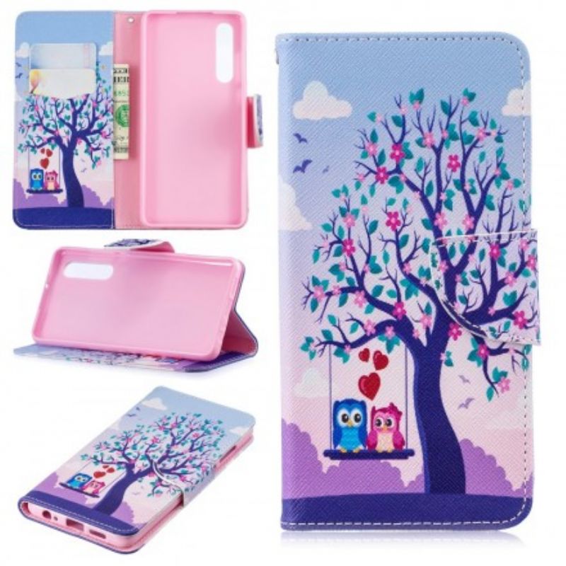 Flip Cover Huawei P30 Ugler På Gyngen