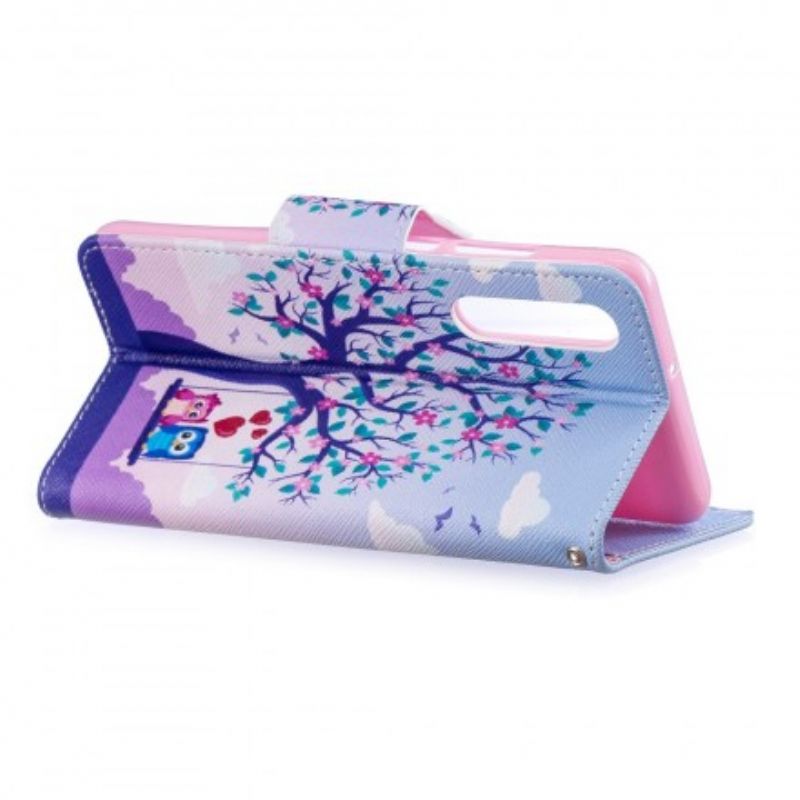 Flip Cover Huawei P30 Ugler På Gyngen