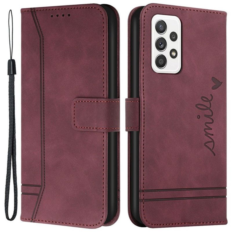 Flip Cover Samsung Galaxy A13 Smil Med Snor