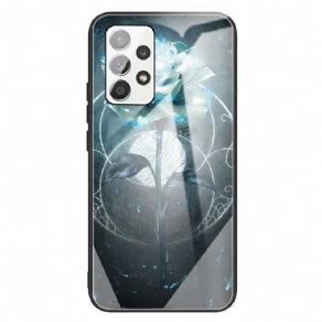 Mobilcover Samsung Galaxy A13 Grøn Rose Hærdet Glas