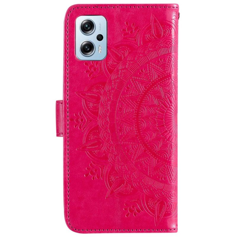 Flip Cover Poco X4 GT Stort Mandala Mønster Med Rem
