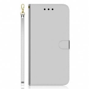 Flip Cover Realme 8i Imiteret Læderbetrækspejl