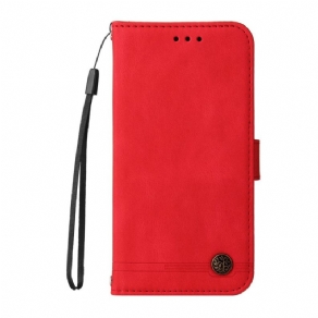 Flip Cover Realme 8i Imiteret Lædernitte Og Rem