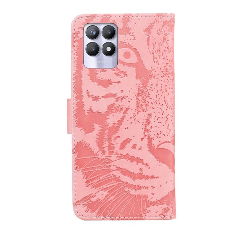 Flip Cover Realme 8i Tiger Ansigtstryk