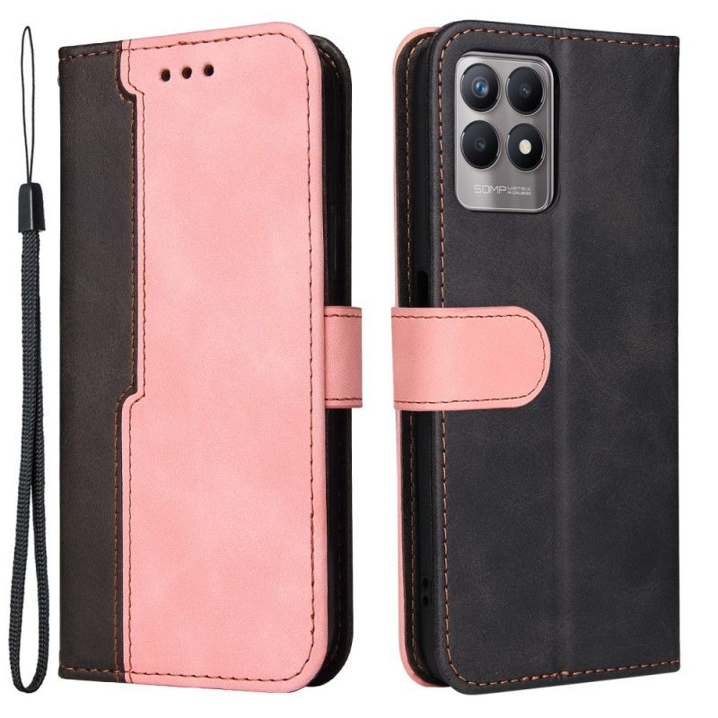 Flip Cover Realme 8i Tofarvet