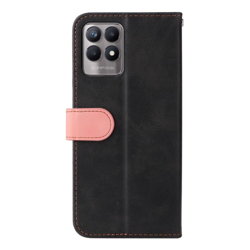 Flip Cover Realme 8i Tofarvet