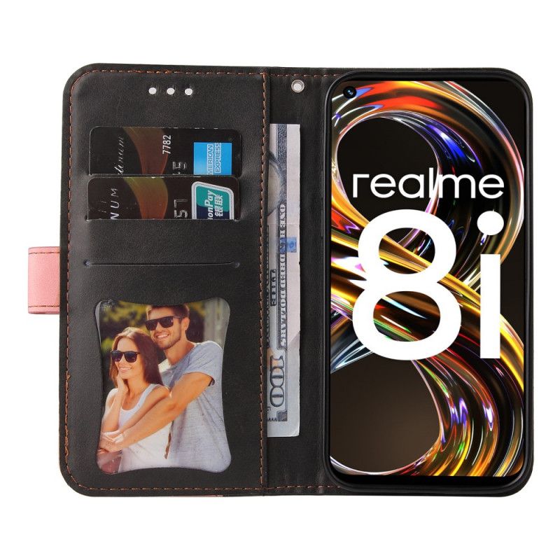 Flip Cover Realme 8i Tofarvet