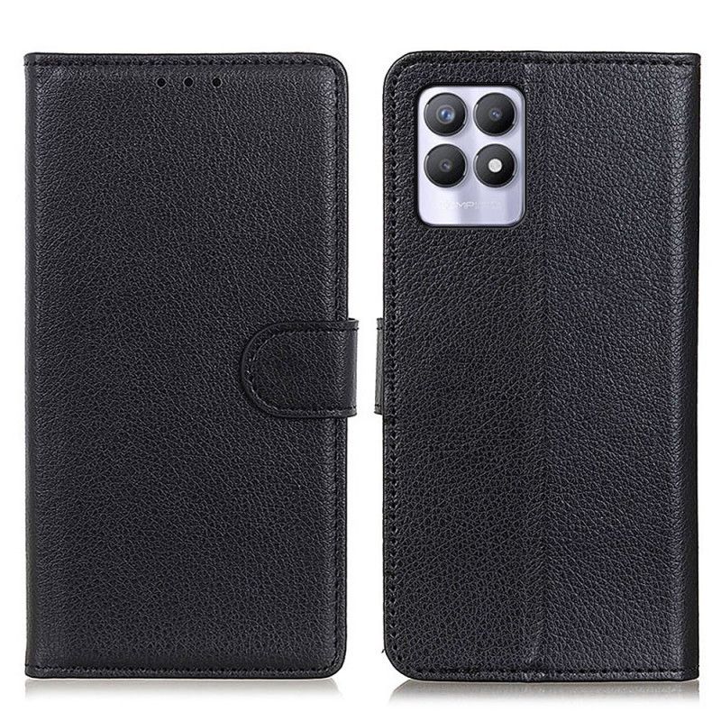 Flip Cover Realme 8i Traditionelt Litchi