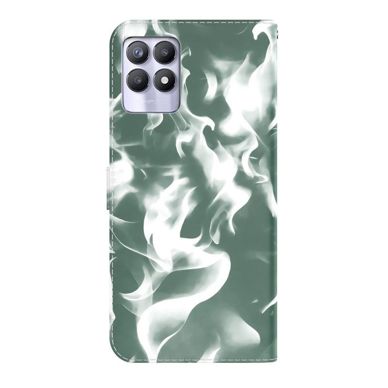 Læder Cover Realme 8i Abstrakt Mønster