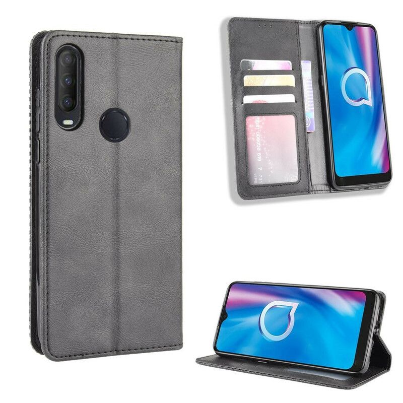 Cover Alcatel 1S / 3L (2020) Flip Cover Vintage Stiliseret Lædereffekt
