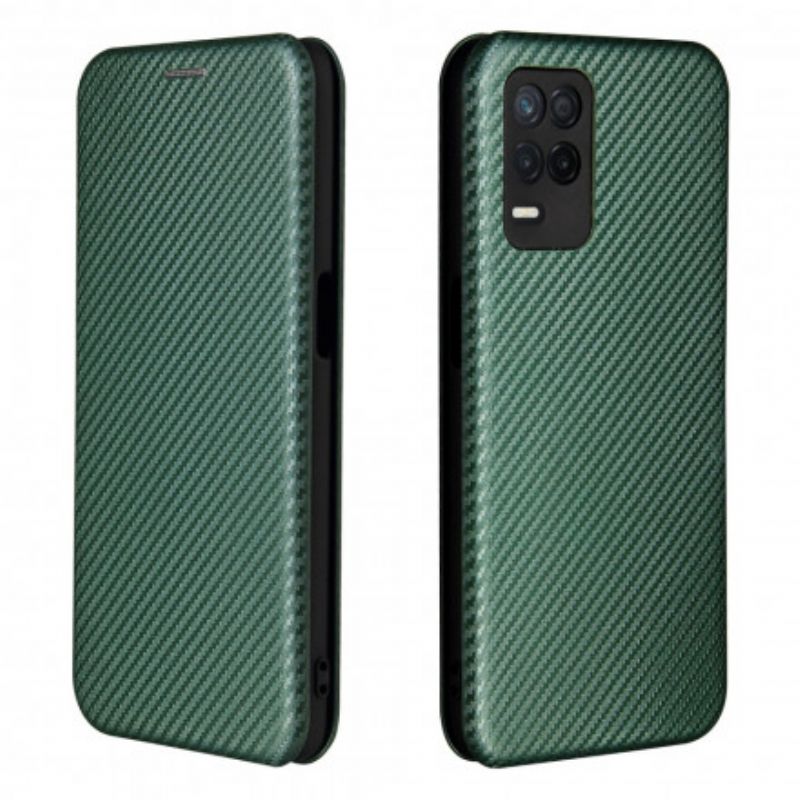 Cover Realme 8 5G Flip Cover Farvet Carbon Silikone