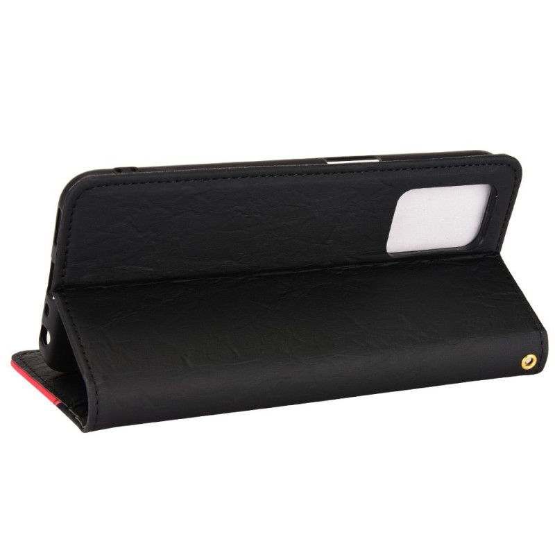 Cover Realme 8 5G Flip Cover Skrå Bicolor Kunstlæder