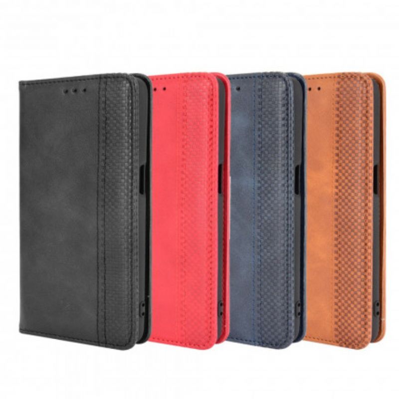 Cover Realme 8 5G Flip Cover Vintage Stiliseret Lædereffekt