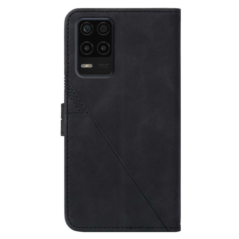 Flip Cover Realme 8 5G Lædereffekt Med Skulderrem