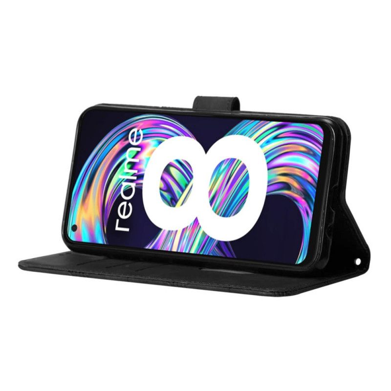Flip Cover Realme 8 5G Lædereffekt Med Skulderrem