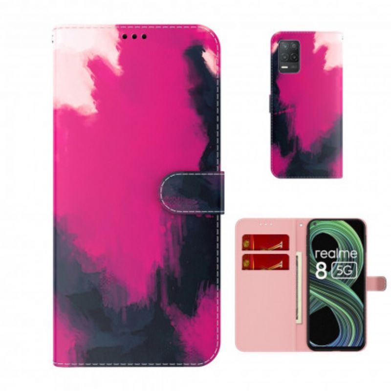Læder Cover Realme 8 5G Akvarel