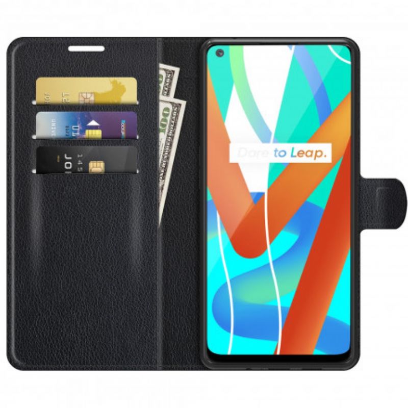 Læder Cover Realme 8 5G Klassisk Litchieffekt