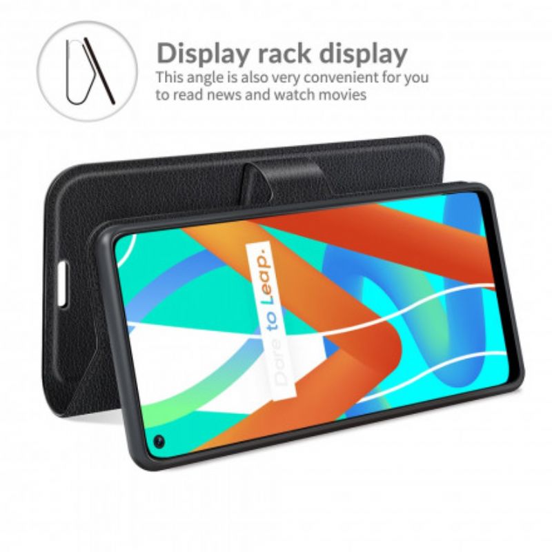 Læder Cover Realme 8 5G Klassisk Litchieffekt