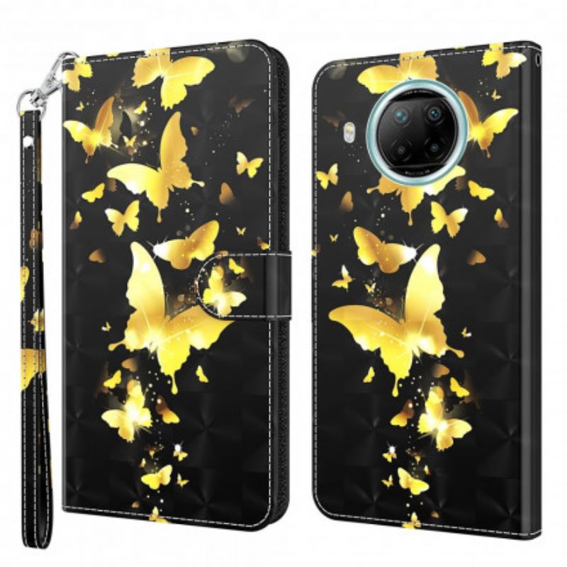Flip Cover Xiaomi Mi 10T Lite / Redmi Note 9 Pro 5G Gule Sommerfugle