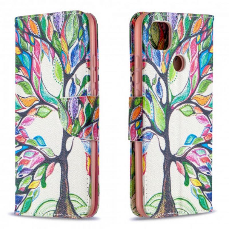 Flip Cover Xiaomi Redmi 9C Farvet Træ