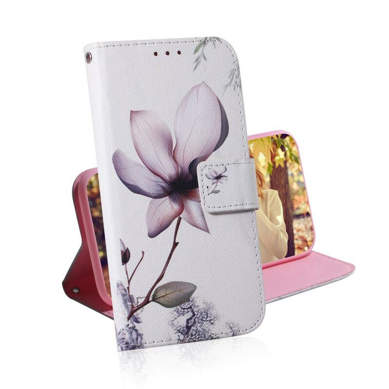 Flip Cover Xiaomi Redmi 9C Gammel Rosenblomst
