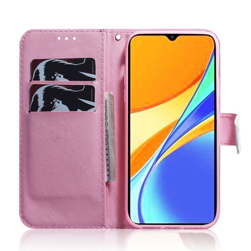 Flip Cover Xiaomi Redmi 9C Gammel Rosenblomst