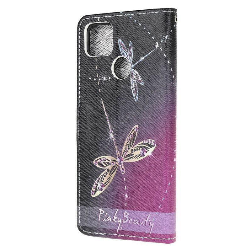 Flip Cover Xiaomi Redmi 9C Med Snor Thong Guldsmede