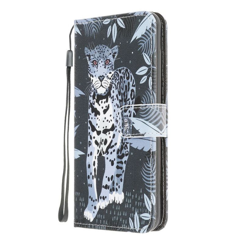 Flip Cover Xiaomi Redmi 9C Med Snor Thong Leopard