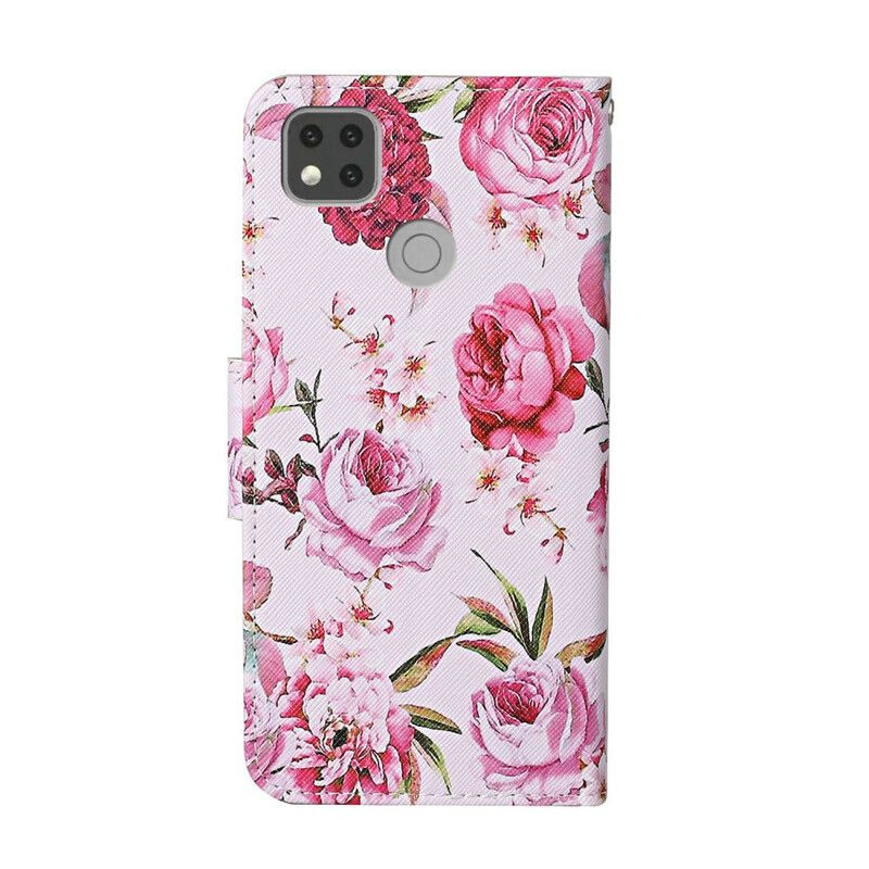Læder Cover Xiaomi Redmi 9C Retro Liberty Blomster