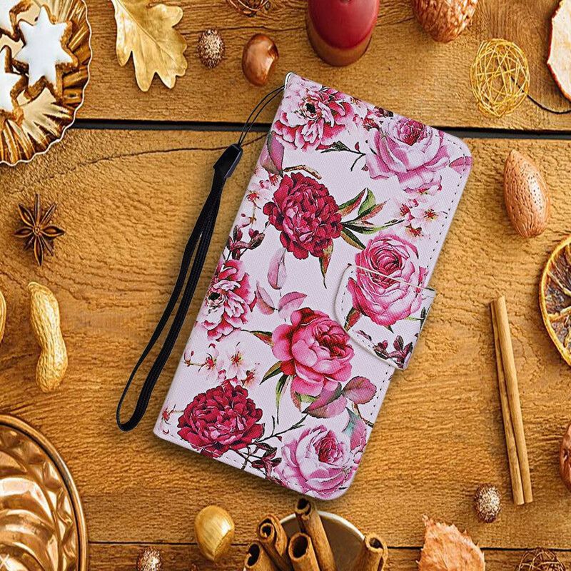 Læder Cover Xiaomi Redmi 9C Retro Liberty Blomster