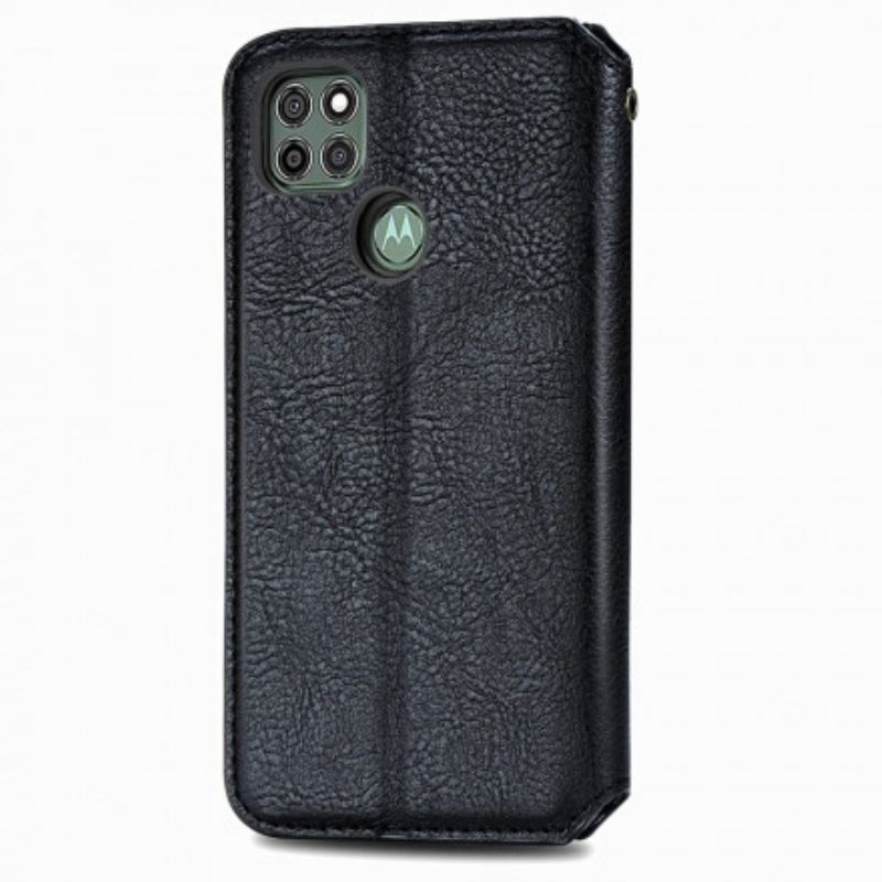 Cover Moto G9 Power Flip Cover Lædereffekt Med Diamanttekstur