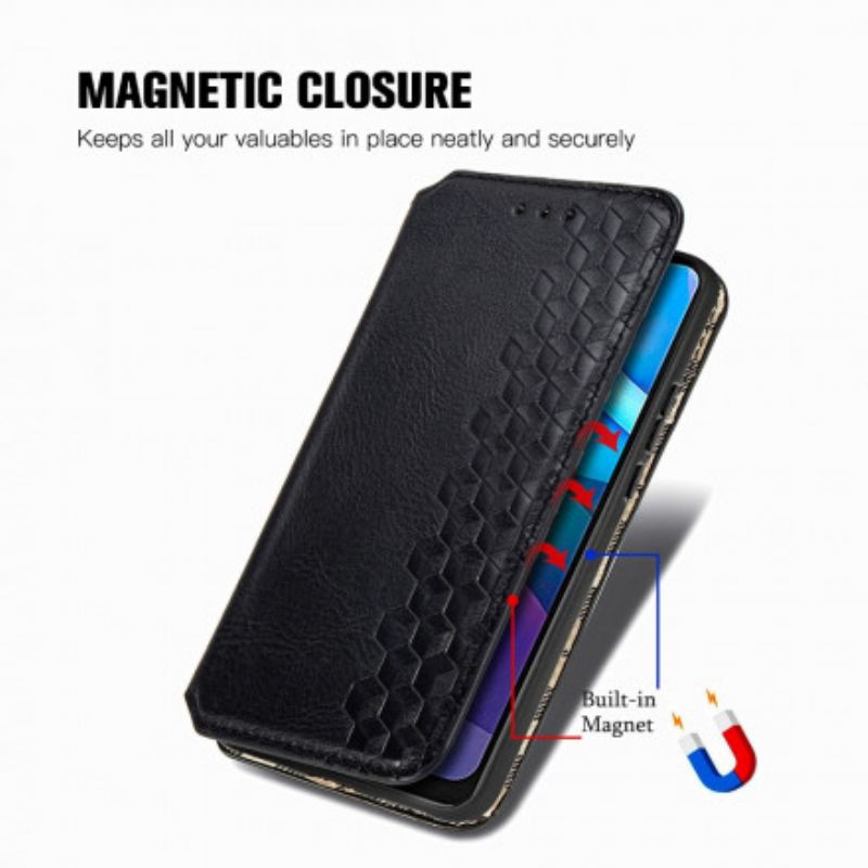 Cover Moto G9 Power Flip Cover Lædereffekt Med Diamanttekstur