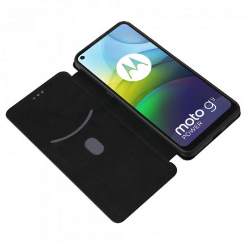 Cover Moto G9 Power Flip Cover Silicone Carbon