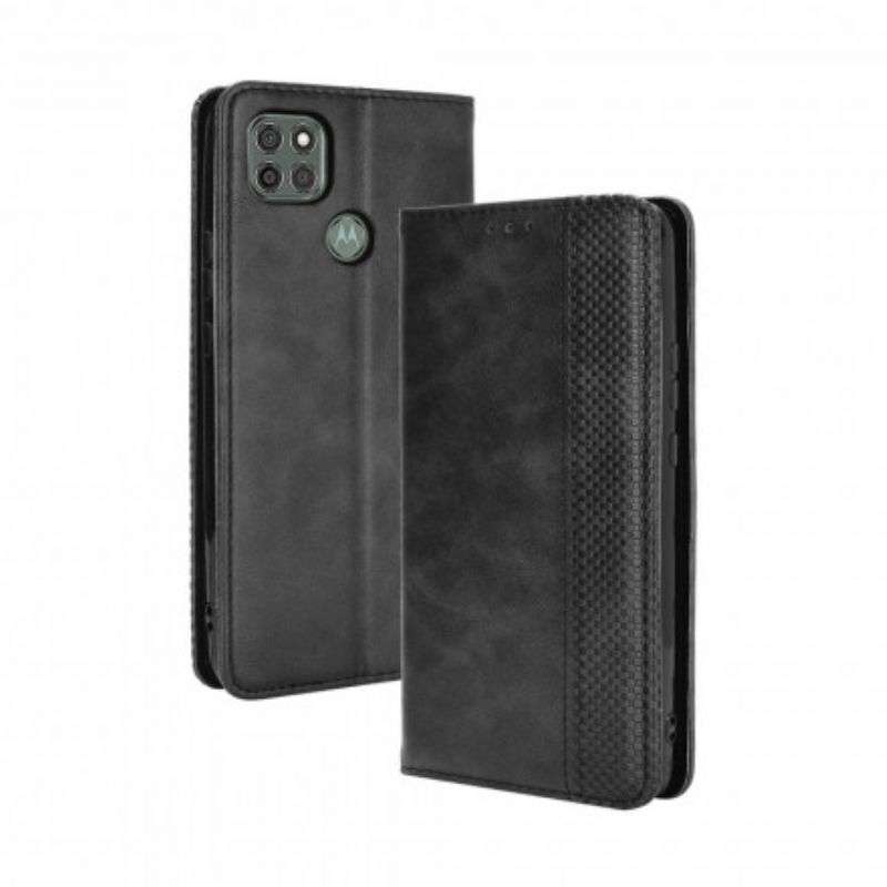 Cover Moto G9 Power Flip Cover Vintage Stiliseret Lædereffekt