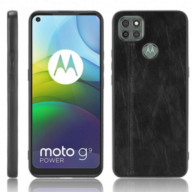 Cover Moto G9 Power Søm Lædereffekt