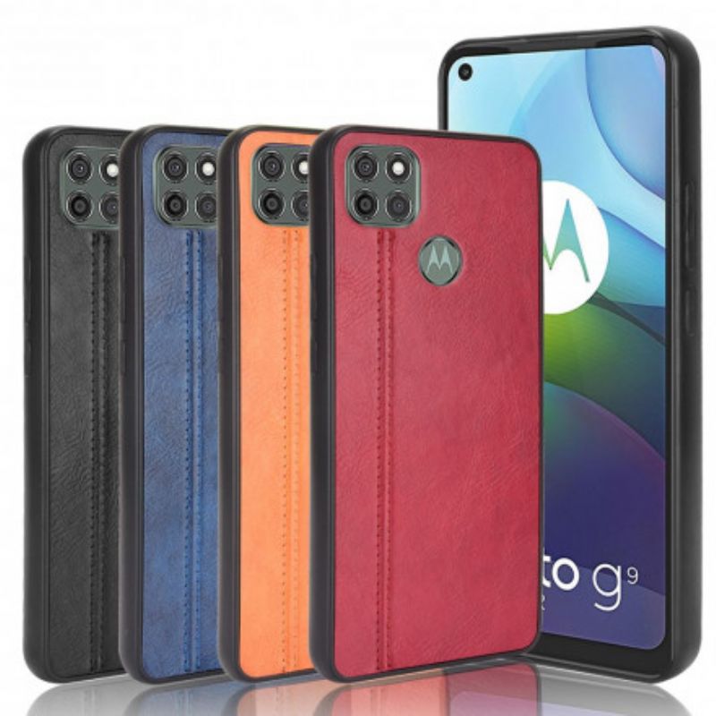 Cover Moto G9 Power Søm Lædereffekt
