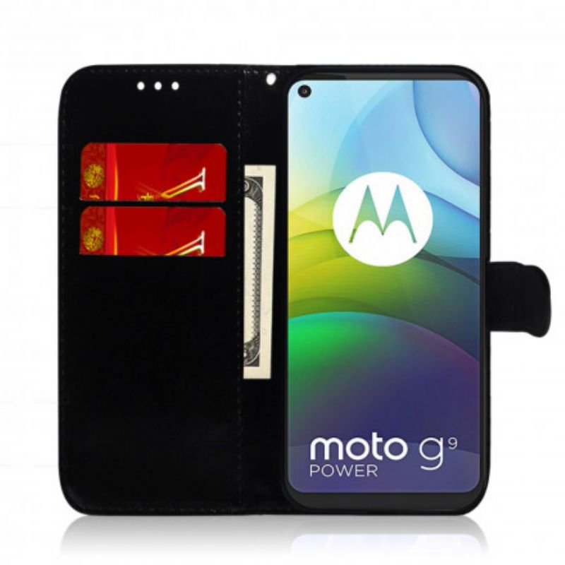 Flip Cover Moto G9 Power Imiteret Læderbetrækspejl