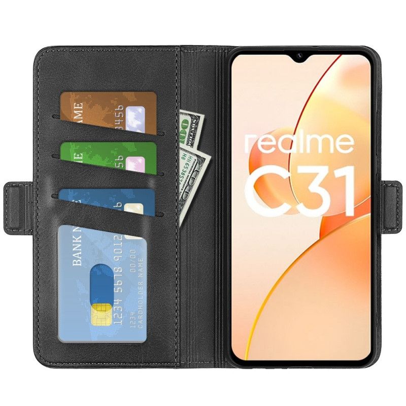 Læder Cover Realme C31 Klassisk Kunstlæder