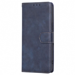 Flip Cover Samsung Galaxy M13 Vintage Imiteret Læder Og Syning