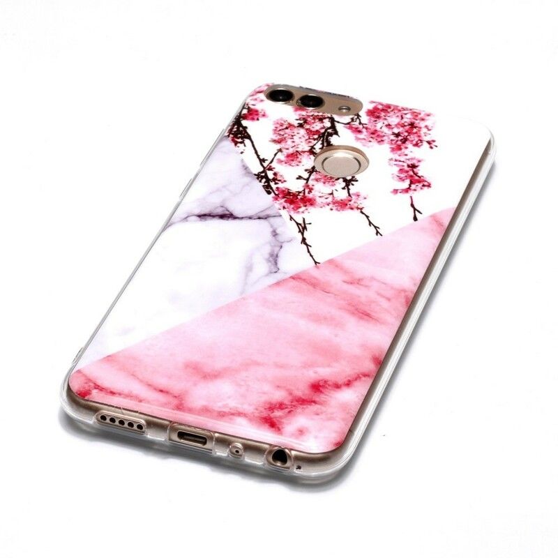 Cover Huawei P Smart Marmoreret Blommeblomst